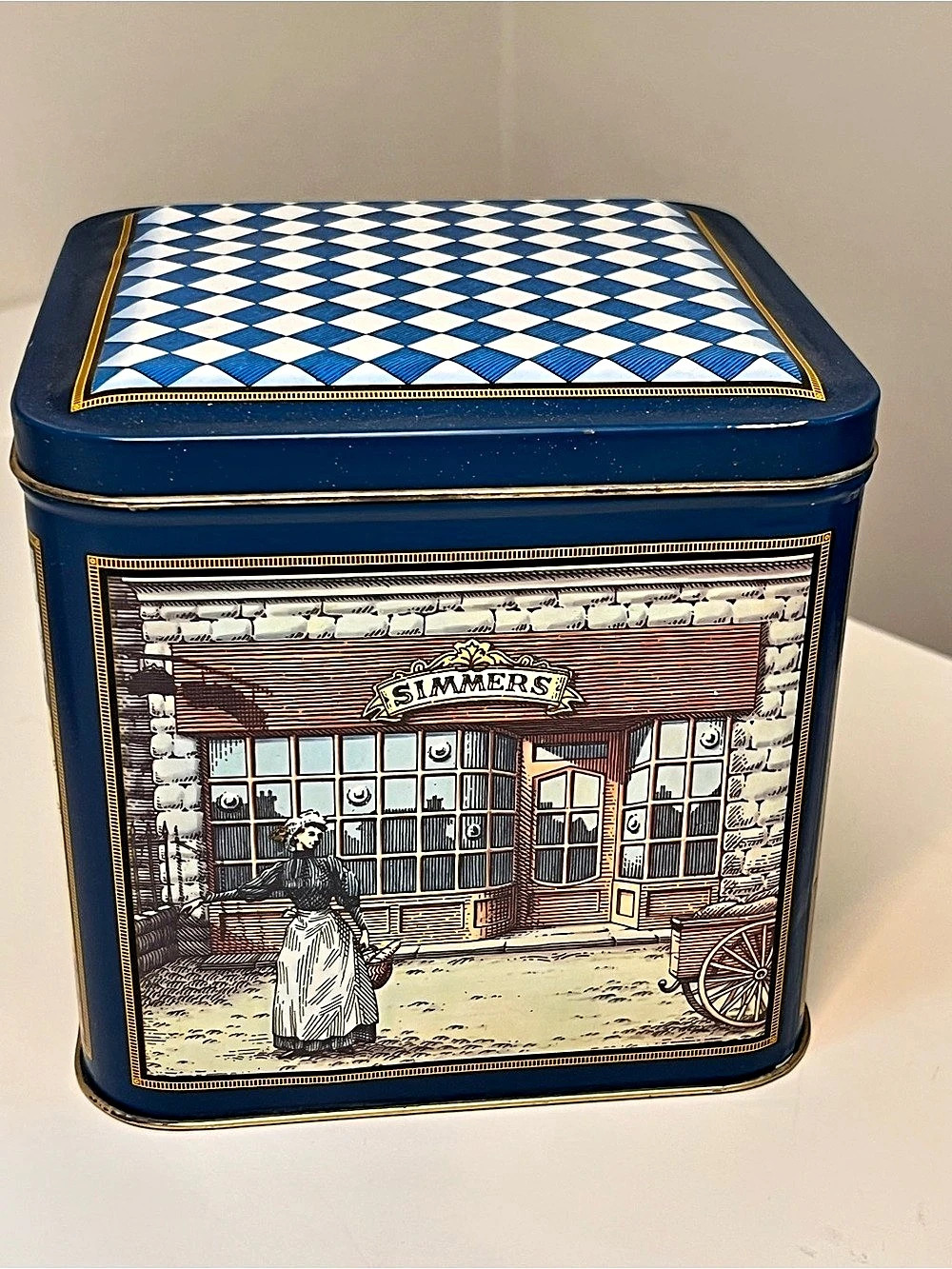 Simmer's Bakers Choice Blue & White Decorative Storage Tin